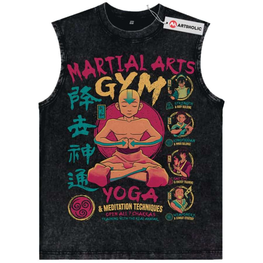 Alternative view of Aang Tank Top, Avatar the Last Airbender Tank Top, Animated Tank Top, Vintage Tank Top