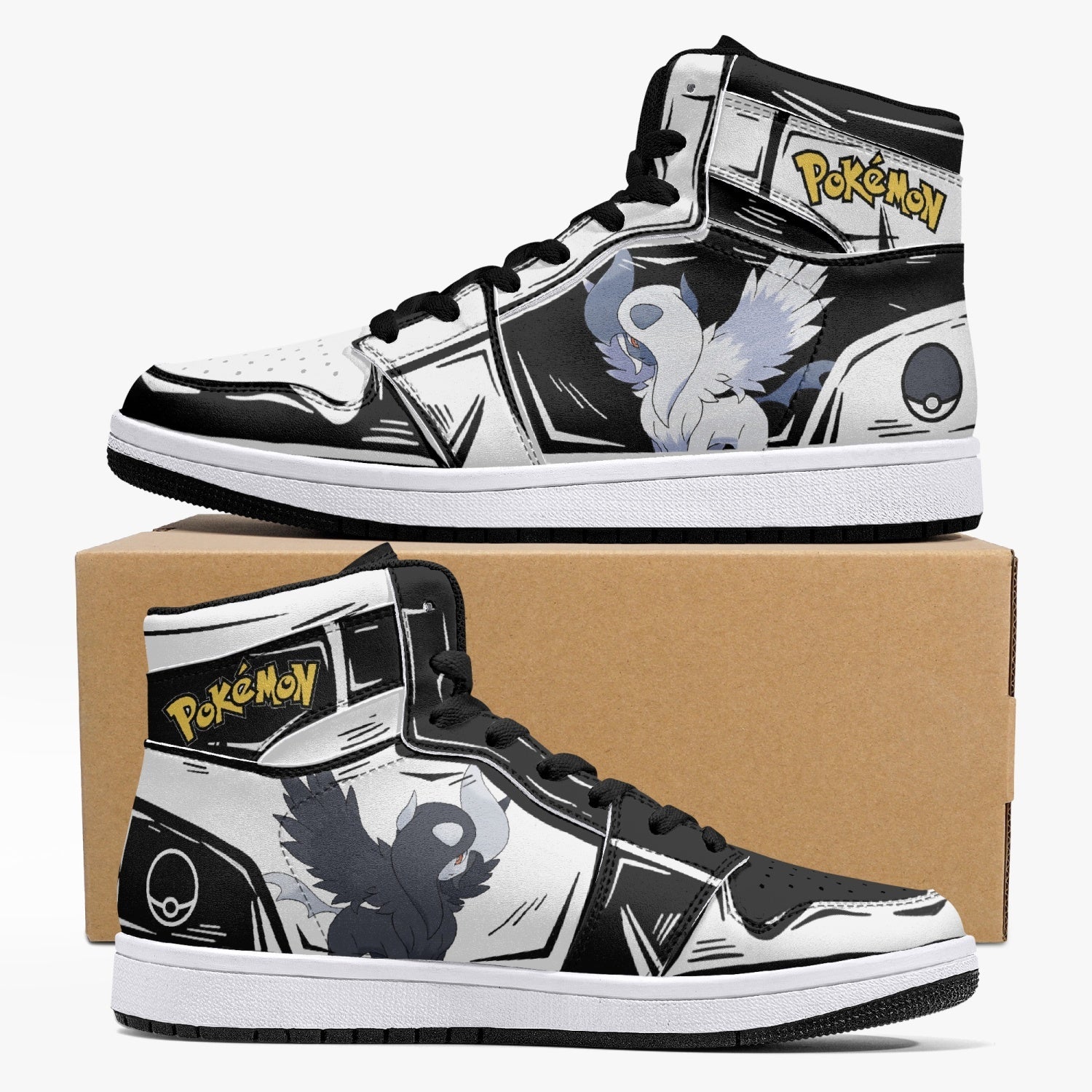 Absol Pokemon Custom Sneaker Mid 1 Basketball Shoes - Otaku Hall