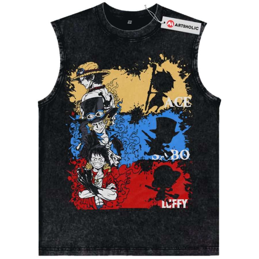 Alternative view of Ace Tank Top, Sabo Tank Top, Luffy Tank Top, One Piece Tank Top, Anime Tank Top, Vintage Tank Top