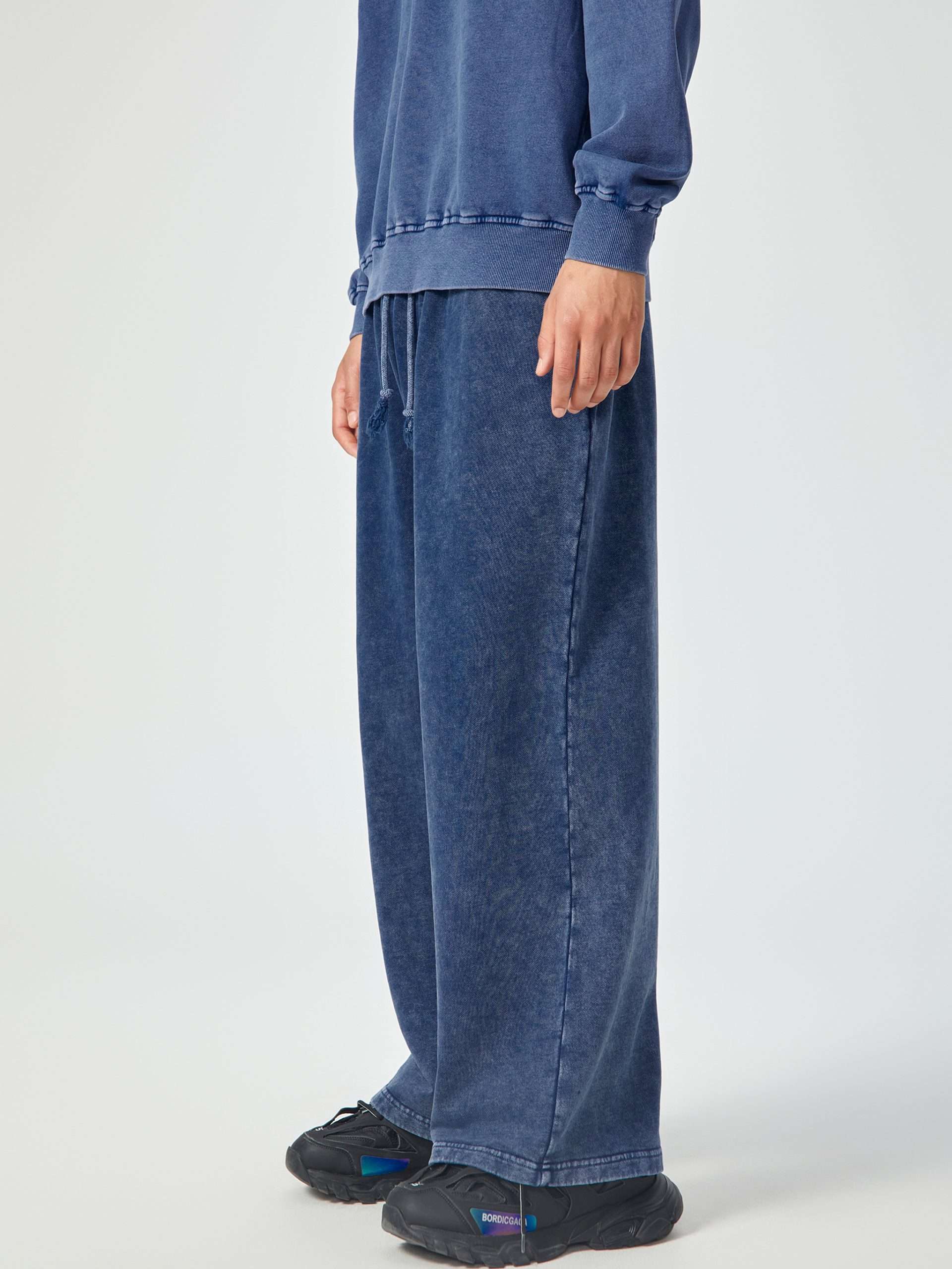 Alternative view of Acid Wash Straight Leg Pants - Vintage Pant - Blue Color - 360 GSM