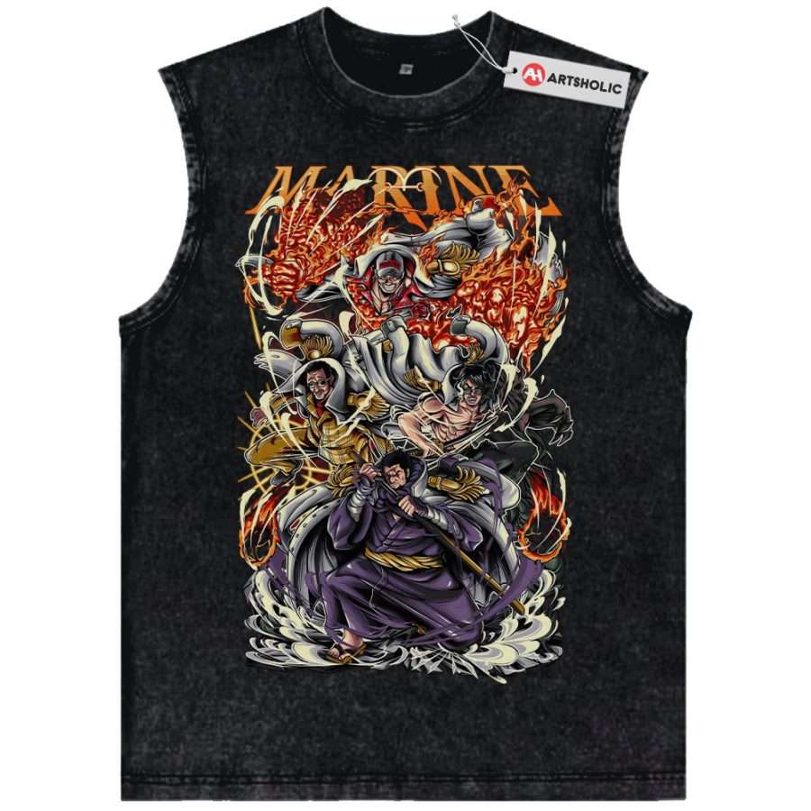 Alternative view of Admiral One Piece Tank Top, Anime Tank Top, Vintage Tank Top