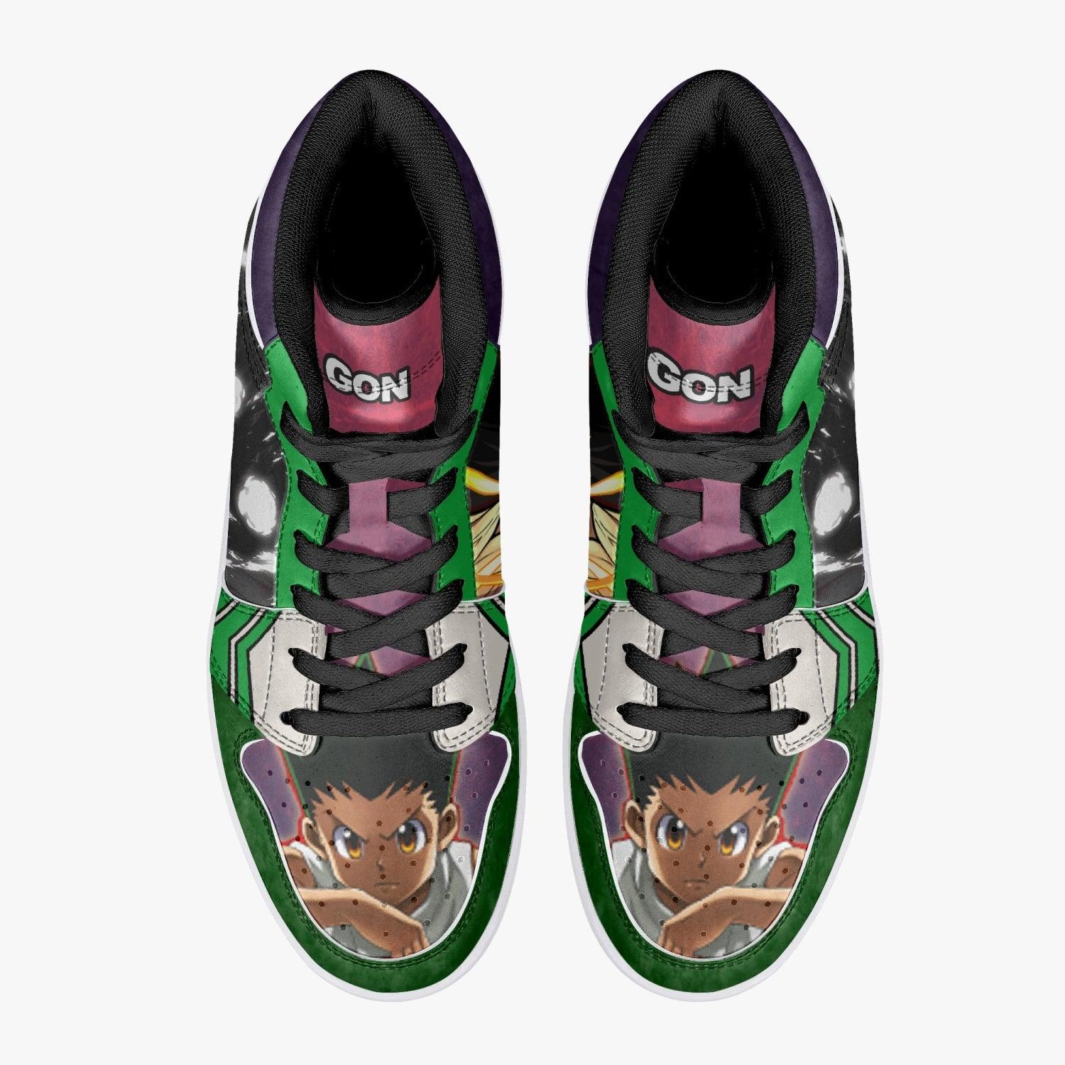 Alternative view of Adult Gon Hunter Custom Sneaker Mid 1 Basketball Shoes - Otaku Hall