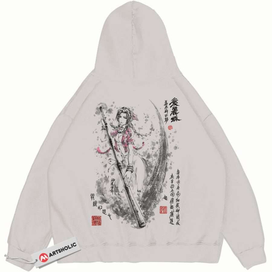 Alternative view of Aerith Gainsborough Hoodie, Final Fantasy Hoodie, Game Hoodie, Vintage Hoodie