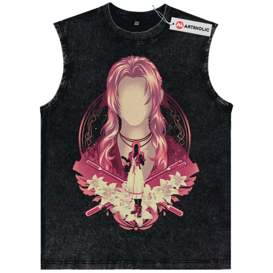 Alternative view of Aerith Gainsborough Tank Top, Final Fantasy Tank Top, Game Tank Top, Vintage Tank Top