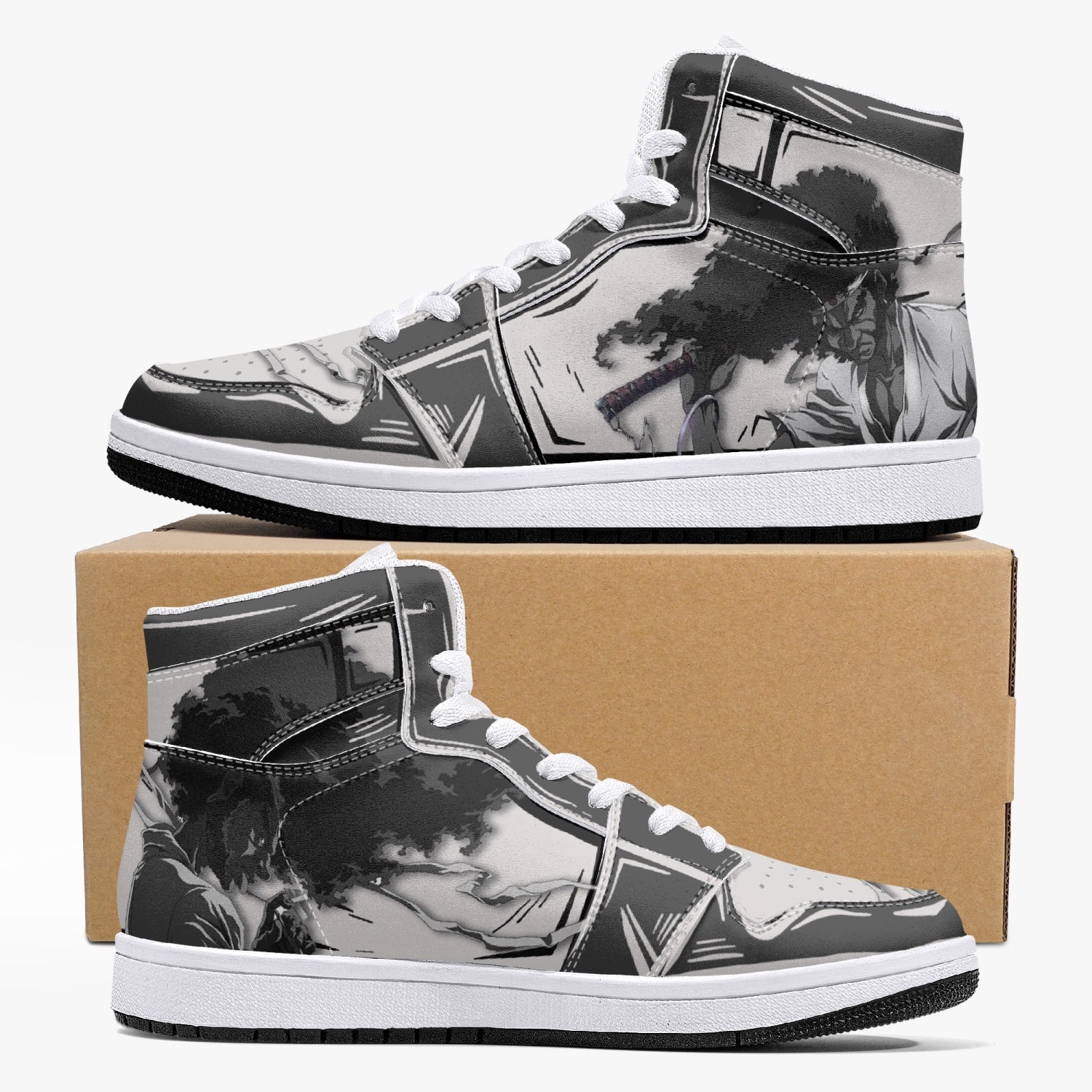 Alternative view of Afro Samurai Custom Sneaker Mid 1 Basketball Shoes - Otaku Hall