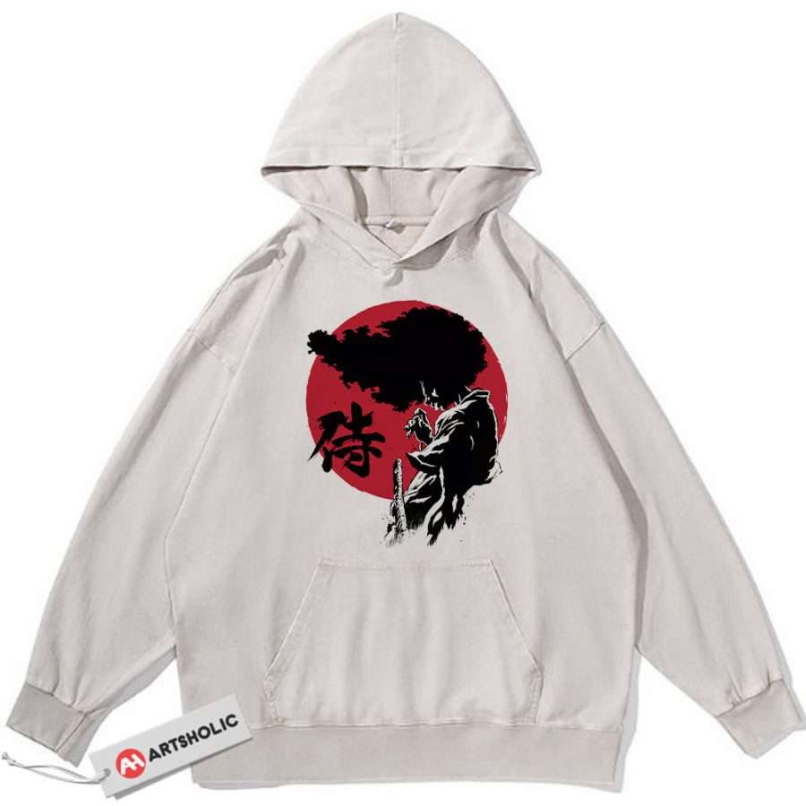 Alternative view of Afro Samurai Hoodie, Anime Hoodie, Vintage Hoodie