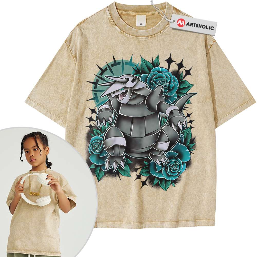 Alternative view of Aggron Shirt For Kids, Pokemon Shirt For Kids, Anime Shirt For Kids, Vintage T-Shirt For Kids