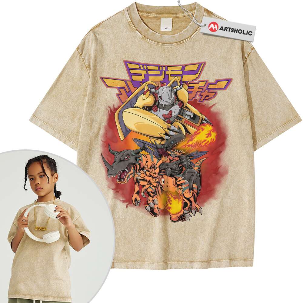 Alternative view of Agumon Shirt For Kids, WarGreymon Shirt For Kids, Digimon Adventure Shirt For Kids, Anime Shirt For Kids, Vintage T-Shirt For Kids