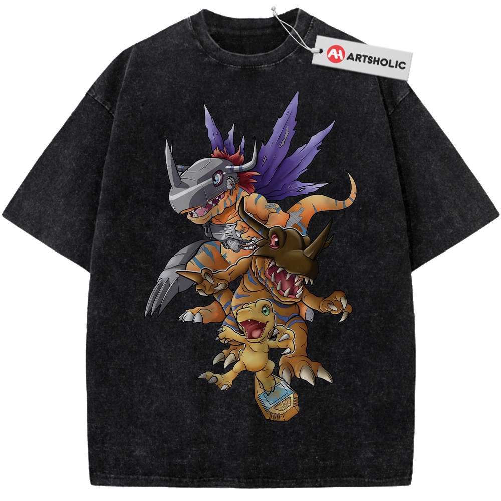 Alternative view of Agumon Shirt, Greymon Shirt, MetalGreymon Shirt, Digimon Adventure Shirt, Anime Shirt, Vintage Tee