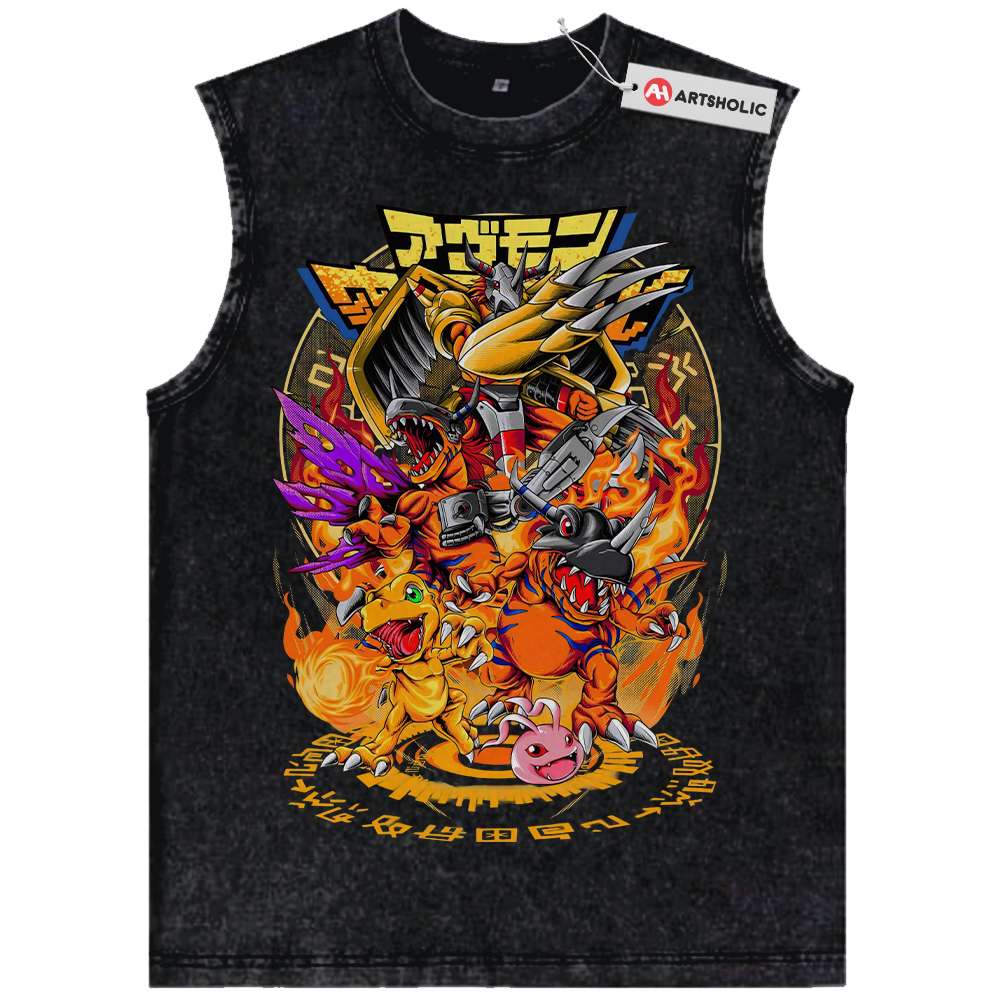 Agumon Tank Top, Greymon Tank Top, Digimon Tank Top, Anime Tank Top, Vintage Tank Top