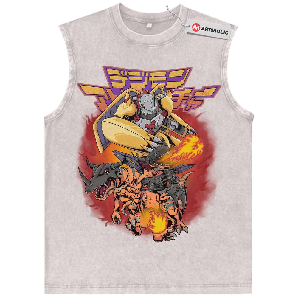 Alternative view of Agumon Tank Top, WarGreymon Tank Top, Digimon Adventure Tank Top, Anime Tank Top, Vintage Tank Top