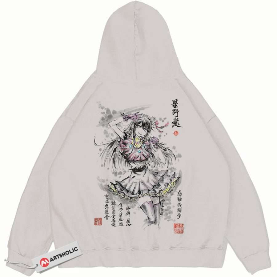 Alternative view of Ai Hoshino Hoodie, Oshi no Ko Hoodie, Anime Hoodie, Vintage Hoodie