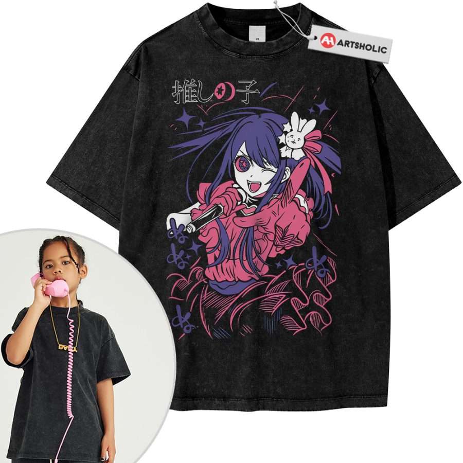Alternative view of Ai Hoshino Shirt For Kids, Oshi no Ko Shirt For Kids, Anime Shirt For Kids, Vintage T-Shirt For Kids