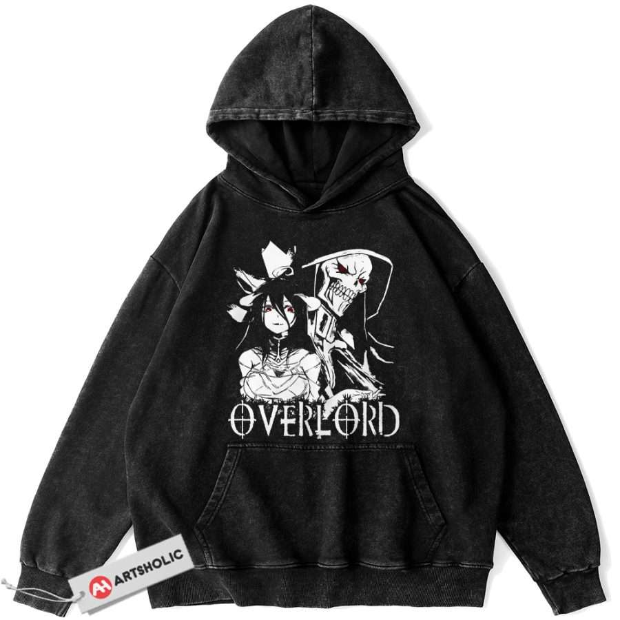 Alternative view of Ainz Ooal Gown vs Albedo Hoodie, Overlord Hoodie, Anime Hoodie, Vintage Hoodie