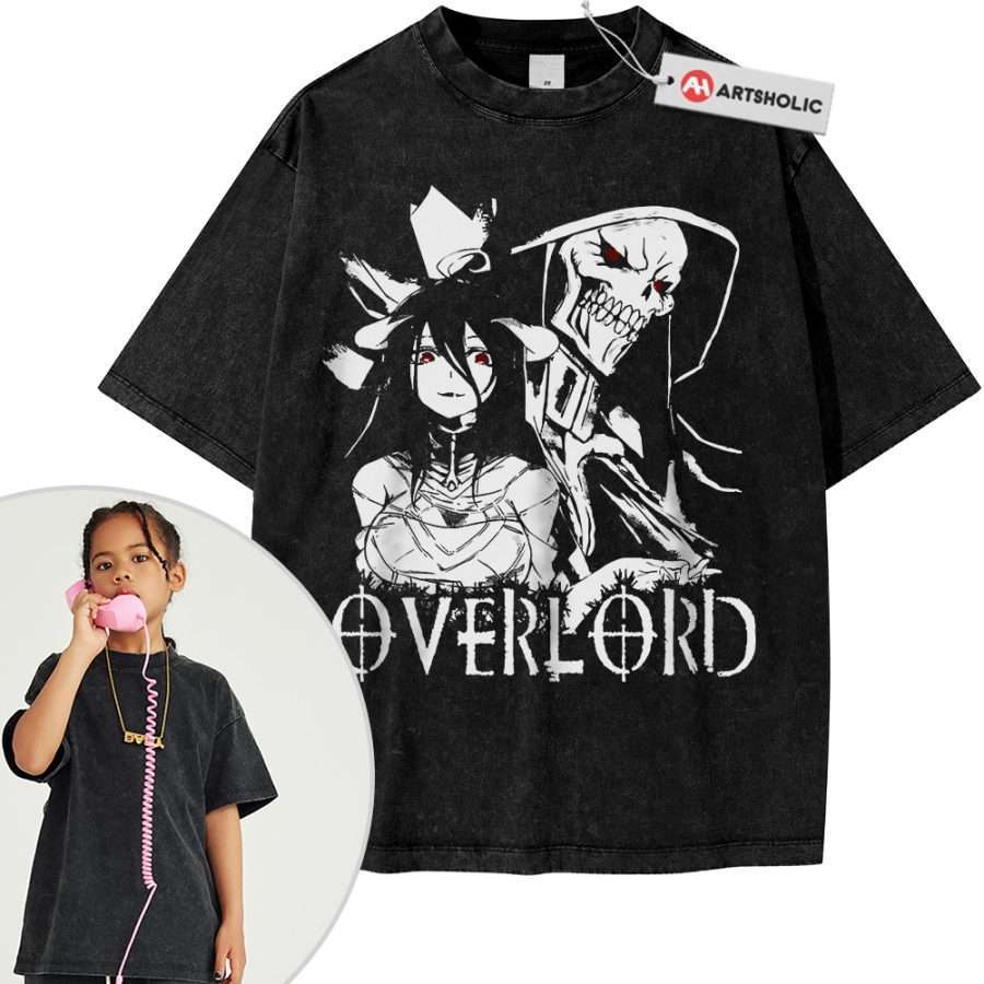 Alternative view of Ainz Ooal Gown vs Albedo Shirt For Kids, Overlord Shirt For Kids, Anime Shirt For Kids, Vintage Tee For Kids