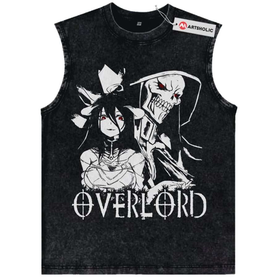 Alternative view of Ainz Ooal Gown vs Albedo Tank Top, Overlord Tank Top, Anime Tank Top, Vintage Tank Top