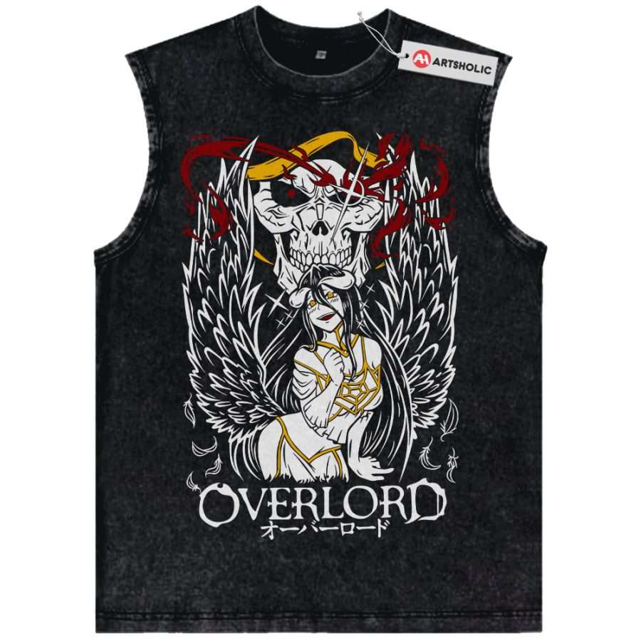 Alternative view of Ainz Ooal Gown vs Albedo Tank Top, Overlord Tank Top, Anime Tank Top, Vintage Tank Top