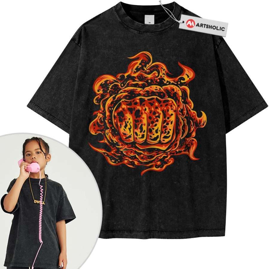 Alternative view of Akainu Magma Fist Shirt For Kids, One Piece Shirt For Kids, Anime Shirt For Kids, Vintage T-Shirt For Kids