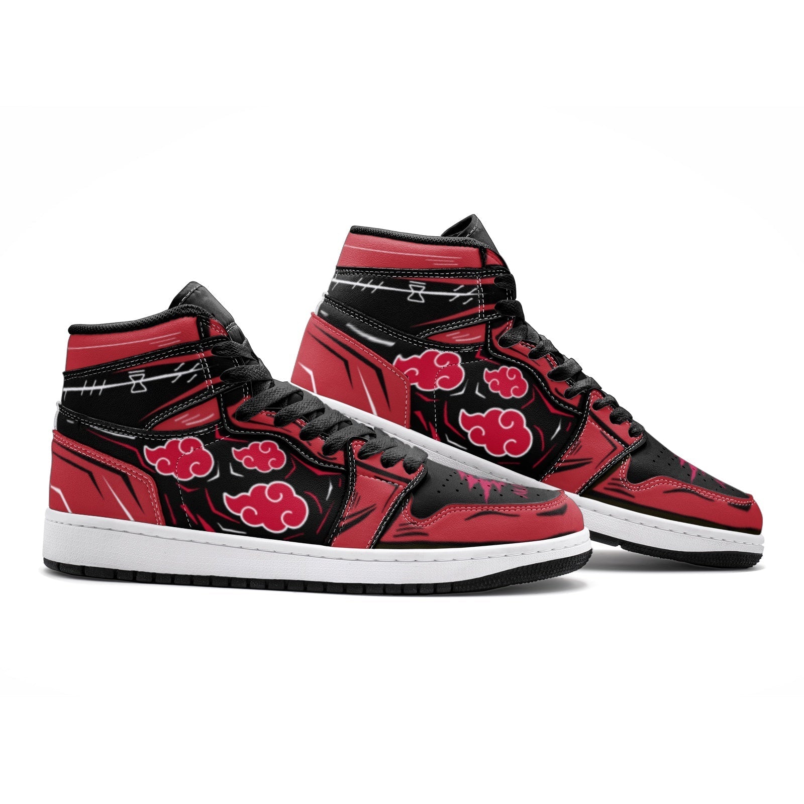 Alternative view of Akatsuki Naruto Custom Sneaker Mid 1 Basketball Shoes - Otaku Hall