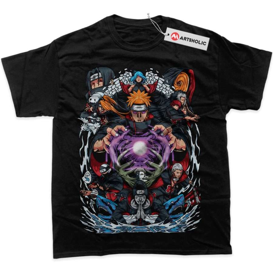 Alternative view of Akatsuki Shirt, Naruto Shirt, Anime Shirt, Graphic Tee