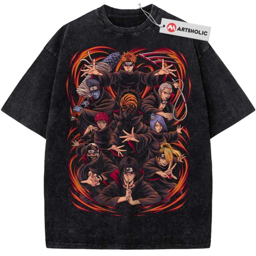 Alternative view of Akatsuki Shirt, Naruto Shirt, Anime Shirt, Vintage Tee