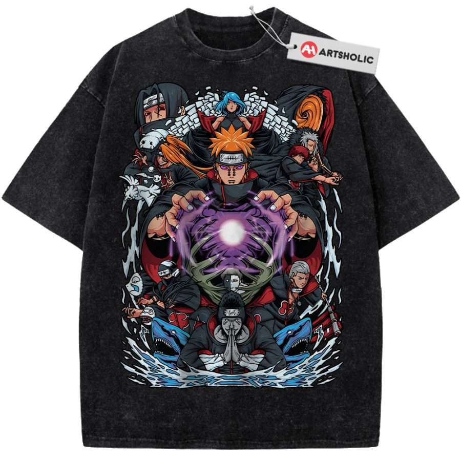 Alternative view of Akatsuki Shirt, Naruto Shirt, Anime Shirt, Vintage Tee