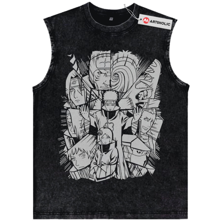 Alternative view of Akatsuki Tank Top, Naruto Tank Top, Anime Tank Top, Vintage Tank Top