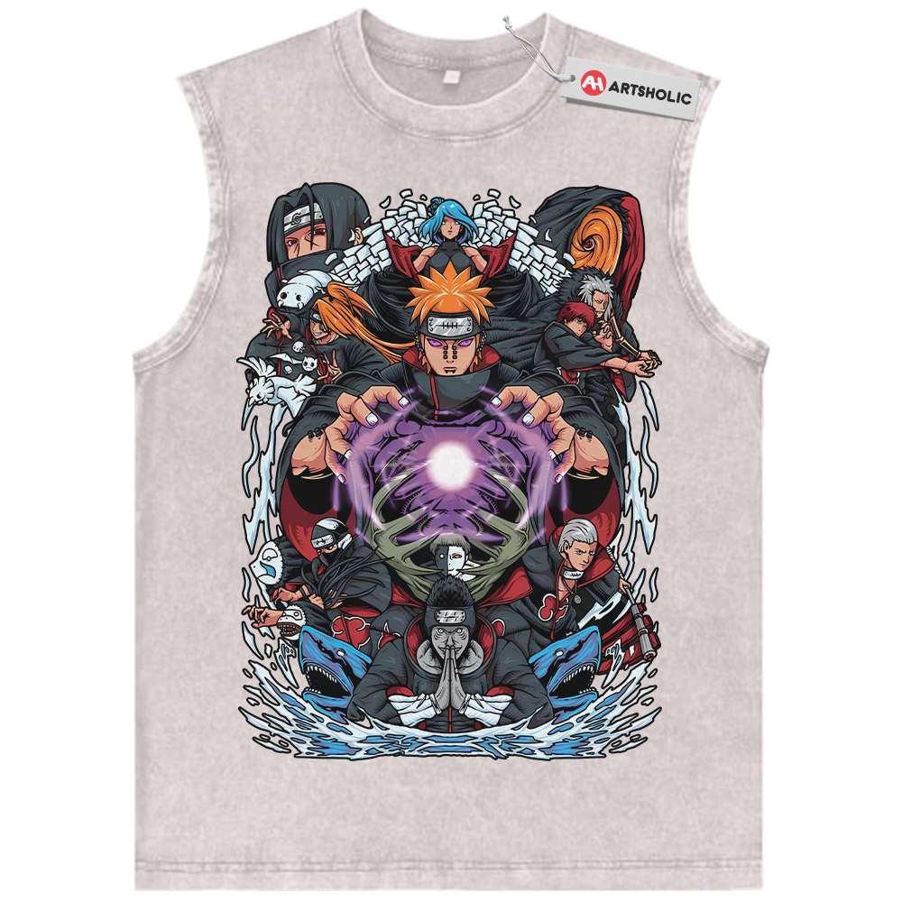 Alternative view of Akatsuki Tank Top, Naruto Tank Top, Anime Tank Top, Vintage Tank Top