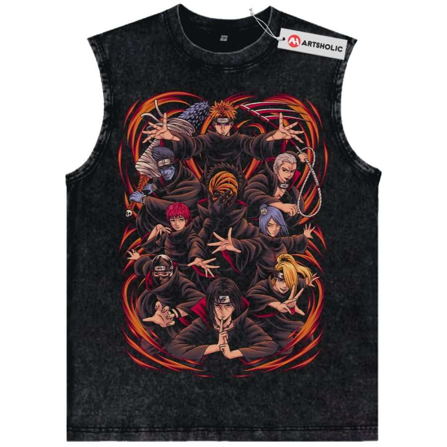 Alternative view of Akatsuki Tank Top, Naruto Tank Top, Anime Tank Top, Vintage Tank Top