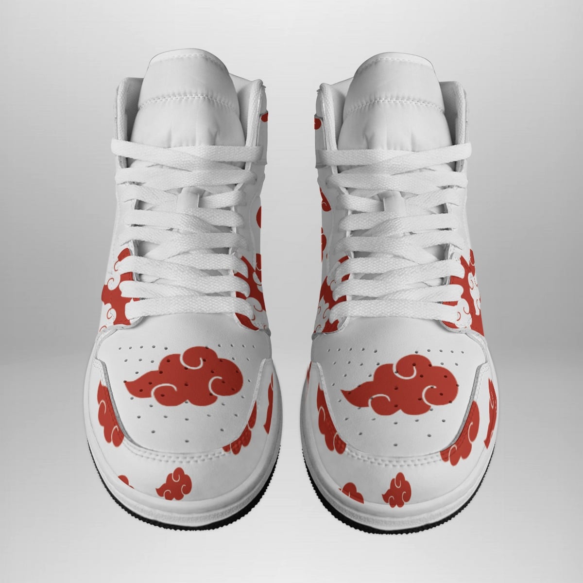 Alternative view of Akatsuki White Shonen Jump Custom Sneaker Mid 1 Basketball Shoes for Anime Fans - Otaku Hall