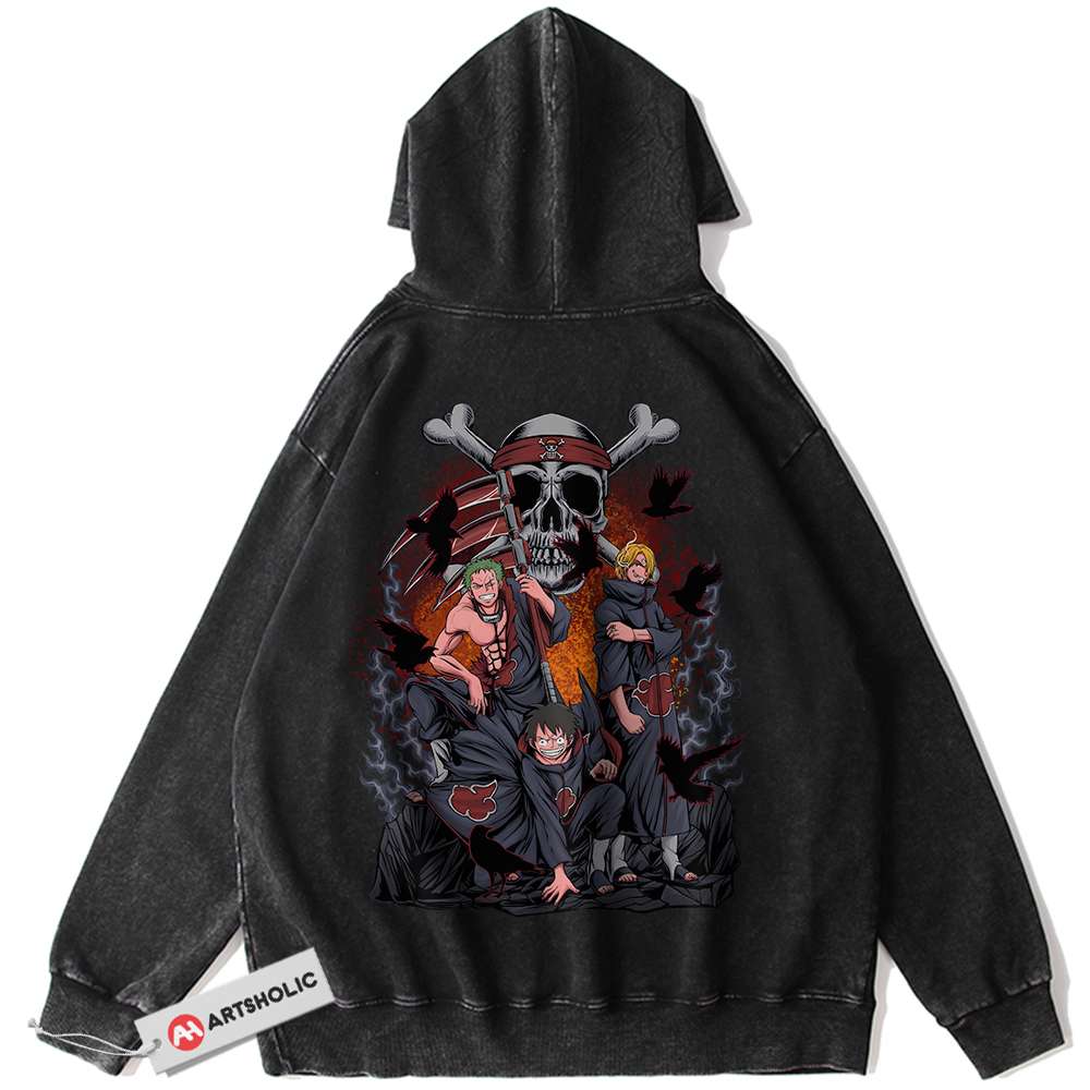 Akatsuki x One Piece Hoodie, Anime Hoodie, Vintage Hoodie