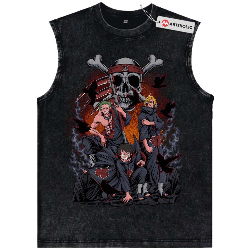 Akatsuki x One Piece Tank Top, Anime Tank Top, Vintage Tank Top