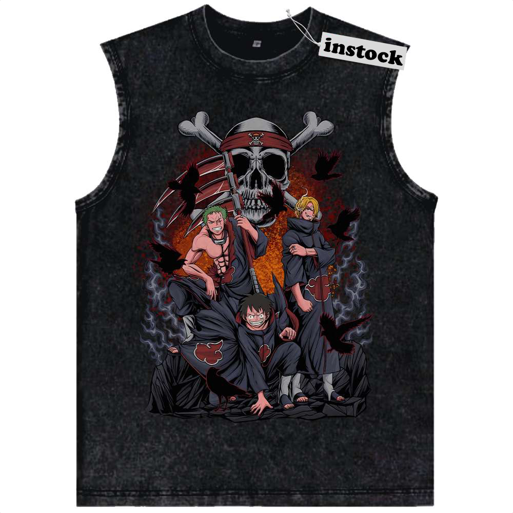 Akatsuki x One Piece Tank Top, Anime Tank Top, Vintage Tank Top
