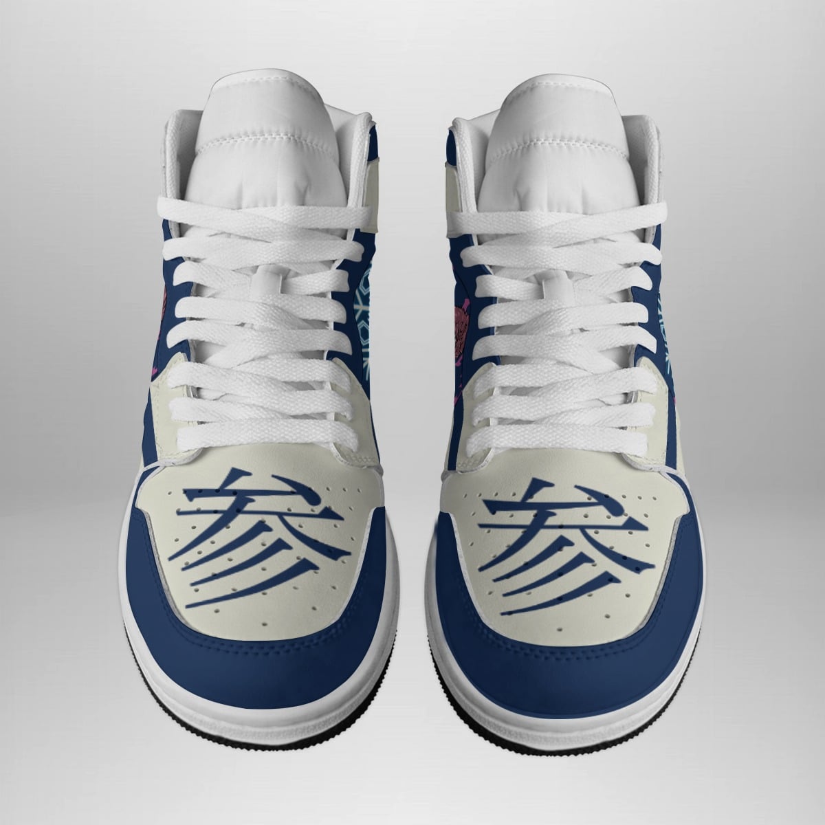 Alternative view of Akaza Demon Slayer Basketball Shoes for Men & Women - Stylish Custom Sneaker Mid 1 Sneakers - Otaku Hall