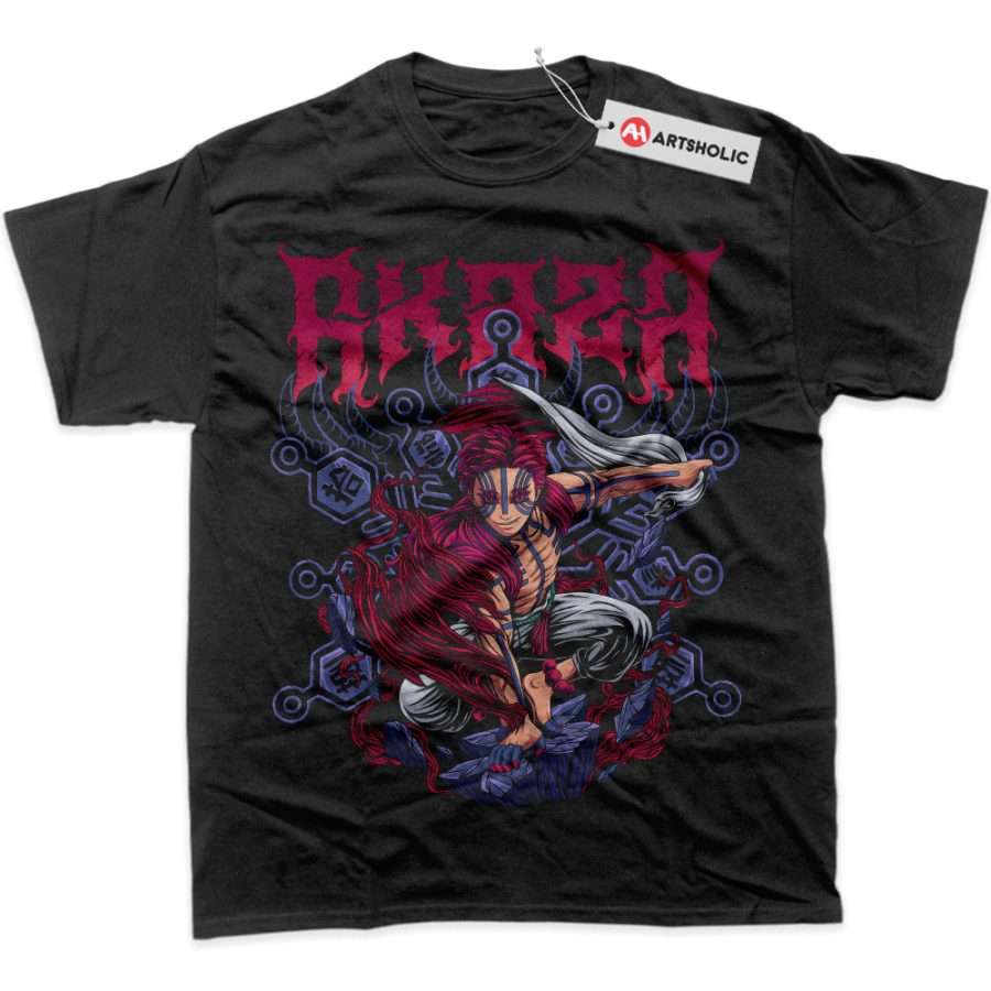 Alternative view of Akaza Shirt, Demon Slayer Shirt, Anime Shirt, Graphic T-Shirt