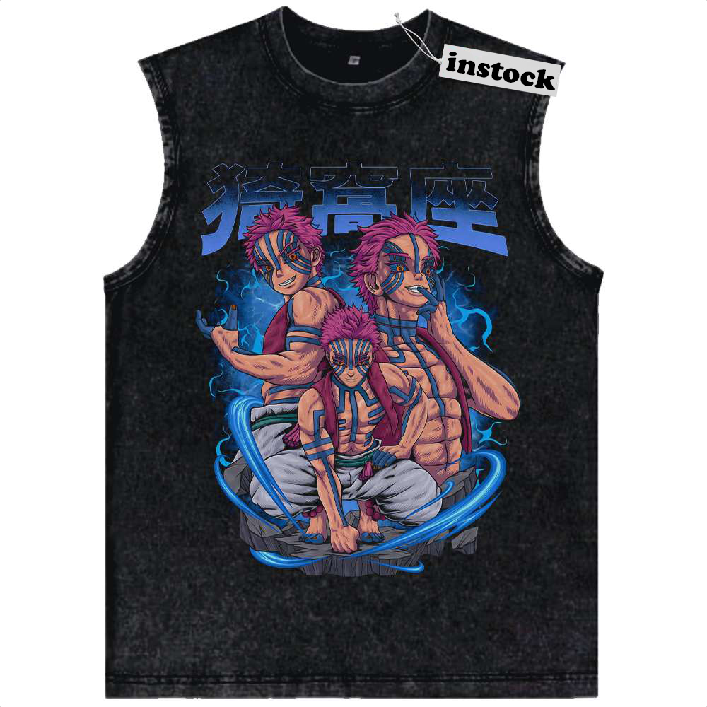 Akaza Tank Top, Demon Slayer Tank Top, Anime Tank Top, Vintage Tank Top
