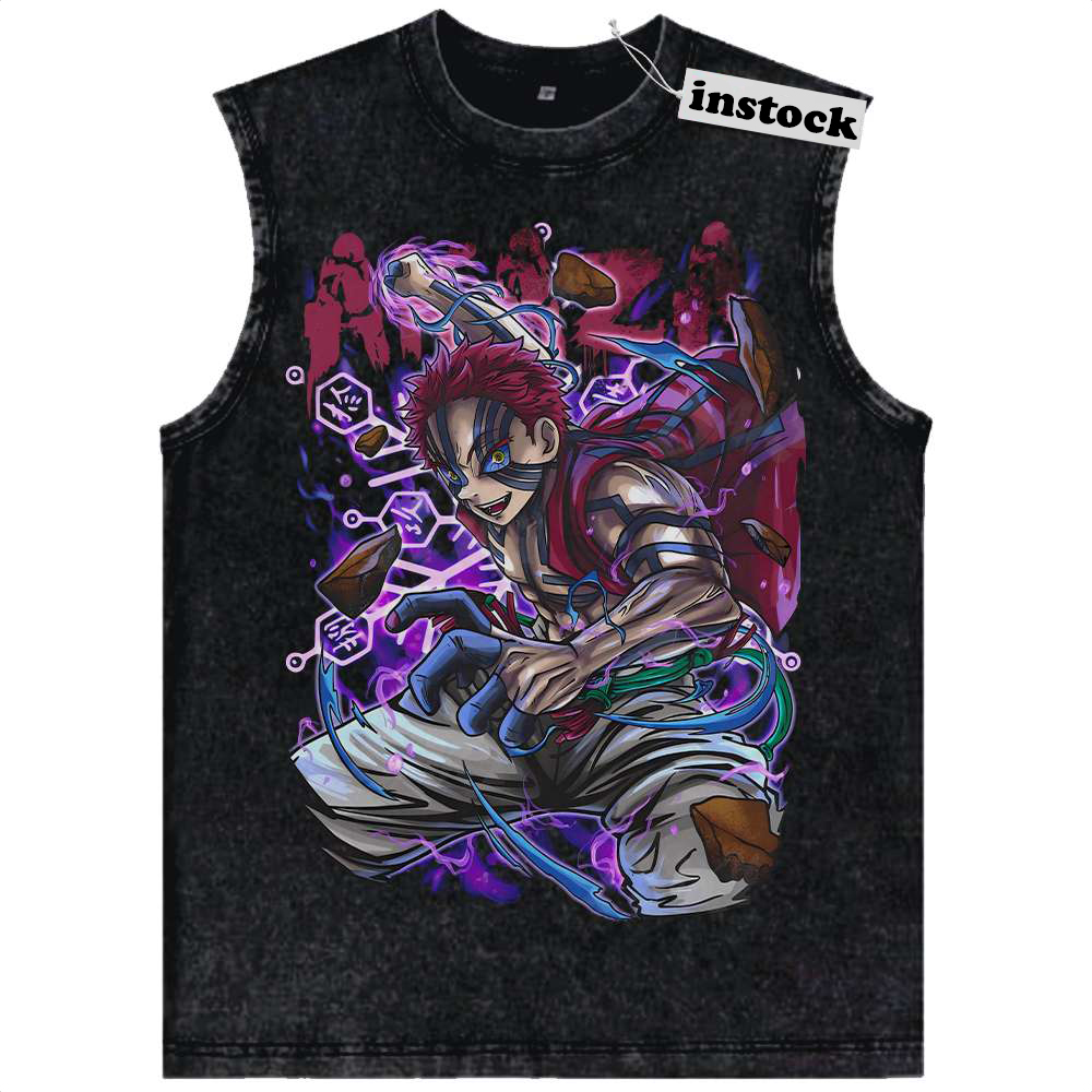 Akaza Tank Top, Demon Slayer Tank Top, Anime Tank Top, Vintage Tank Top