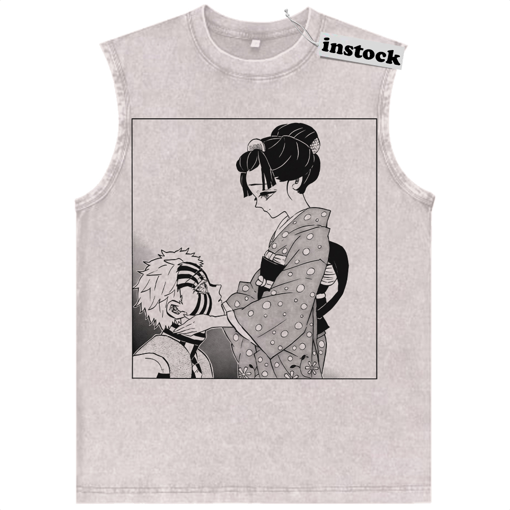 Akaza Tank Top, Demon Slayer Tank Top, Anime Tank Top, Vintage Tank Top