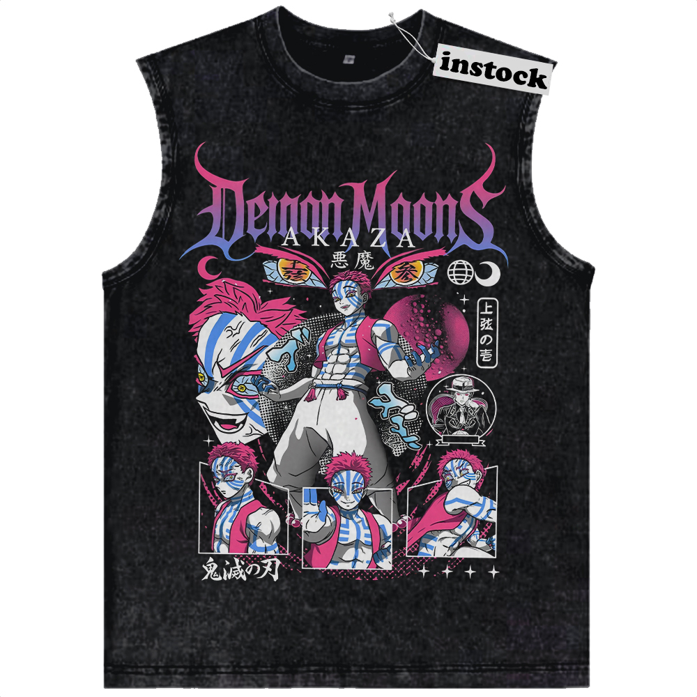Akaza Tank Top, Demon Slayer Tank Top, Anime Tank Top, Vintage Tank Top