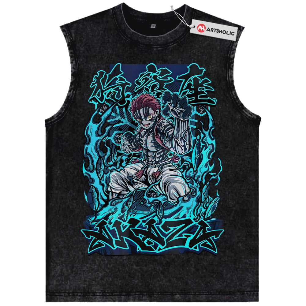 Akaza Tank Top, Demon Slayer Tank Top, Anime Tank Top, Vintage Tank Top