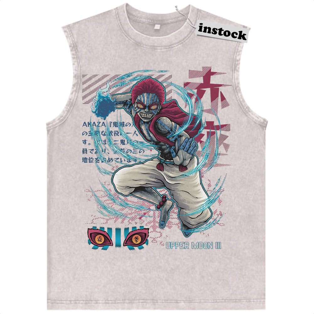 Akaza Tank Top, Demon Slayer Tank Top, Anime Tank Top, Vintage Tank Top