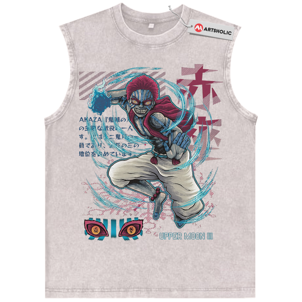 Akaza Tank Top, Demon Slayer Tank Top, Anime Tank Top, Vintage Tank Top