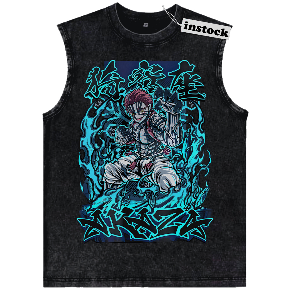Akaza Tank Top, Demon Slayer Tank Top, Anime Tank Top, Vintage Tank Top