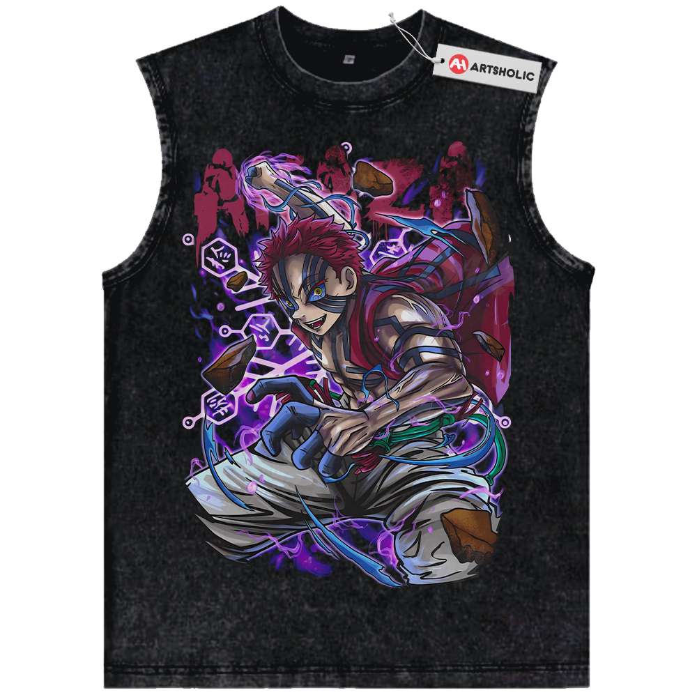 Akaza Tank Top, Demon Slayer Tank Top, Anime Tank Top, Vintage Tank Top
