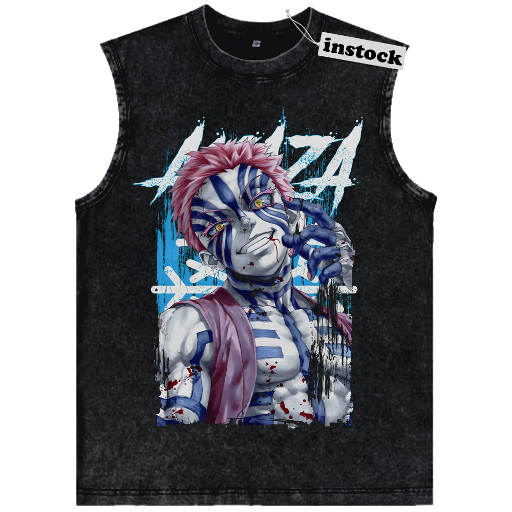 Akaza Tank Top, Demon Slayer Tank Top, Anime Tank Top, Vintage Tank Top