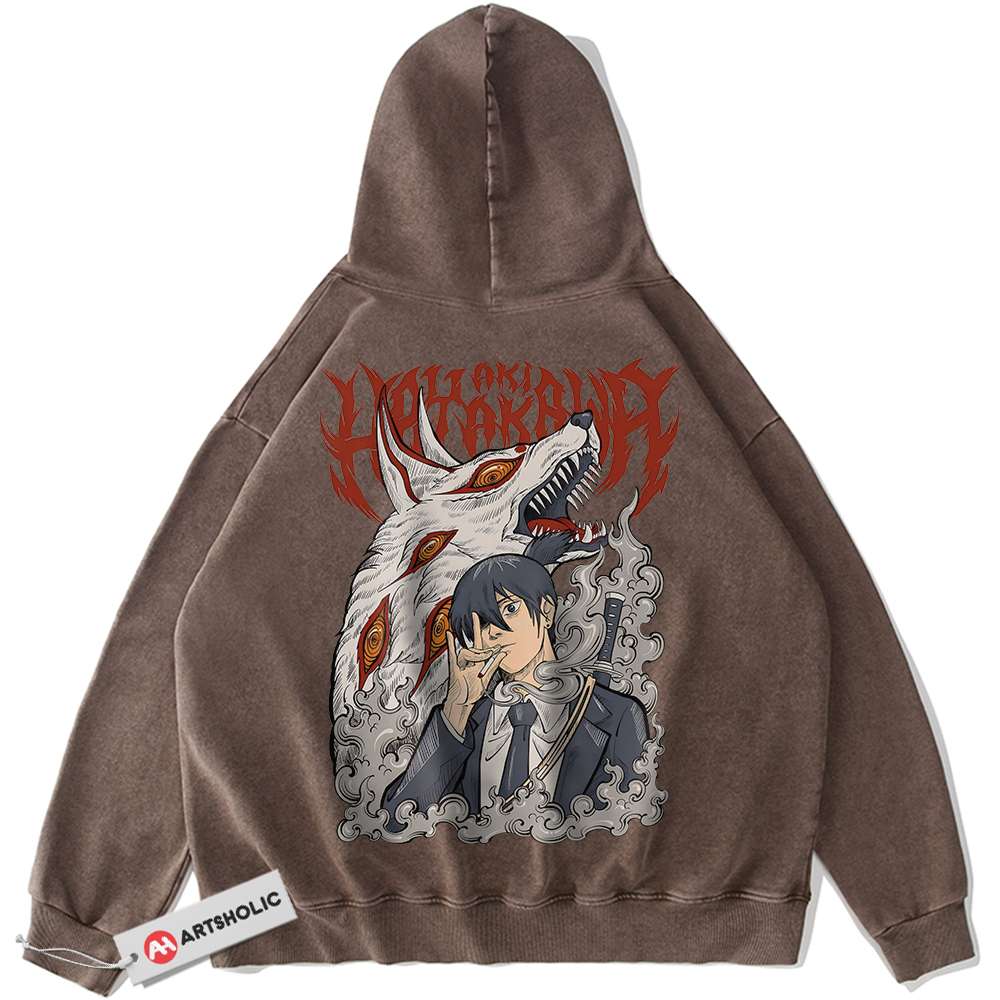 Alternative view of Aki Hayakawa Hoodie, Chainsaw Man Hoodie, Anime Hoodie, Vintage Hoodie