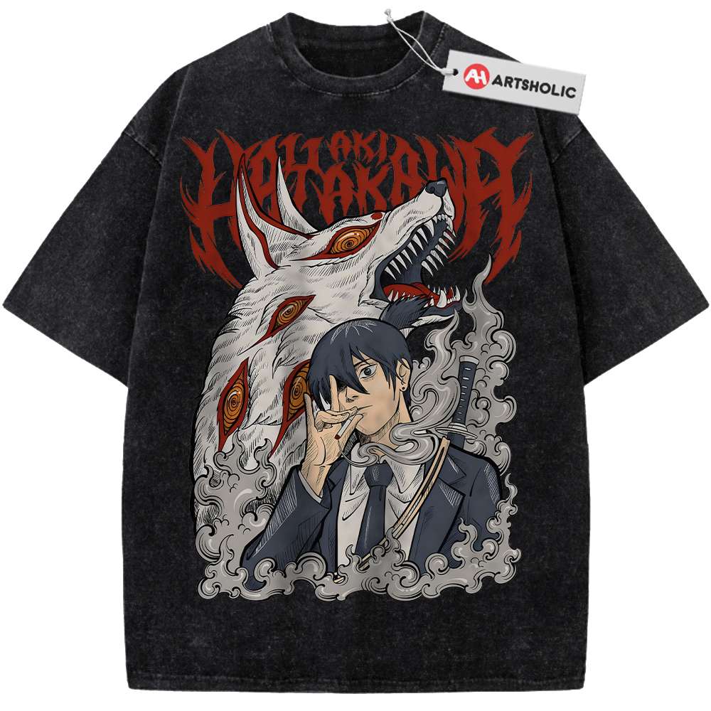 Alternative view of Aki Hayakawa Shirt, Chainsaw Man Shirt, Anime Shirt, Vintage T-Shirt