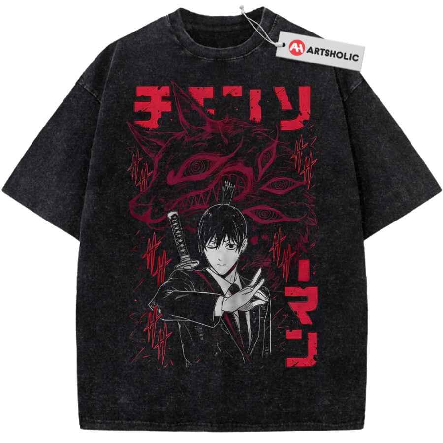 Alternative view of Aki Hayakawa Shirt, Chainsaw Man Shirt, Anime Shirt, Vintage T-Shirt