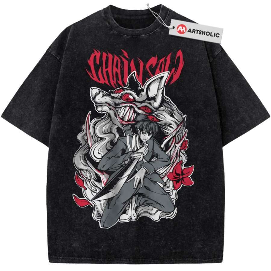 Alternative view of Aki Hayakawa Shirt, Chainsaw Man Shirt, Anime Shirt, Vintage Tee