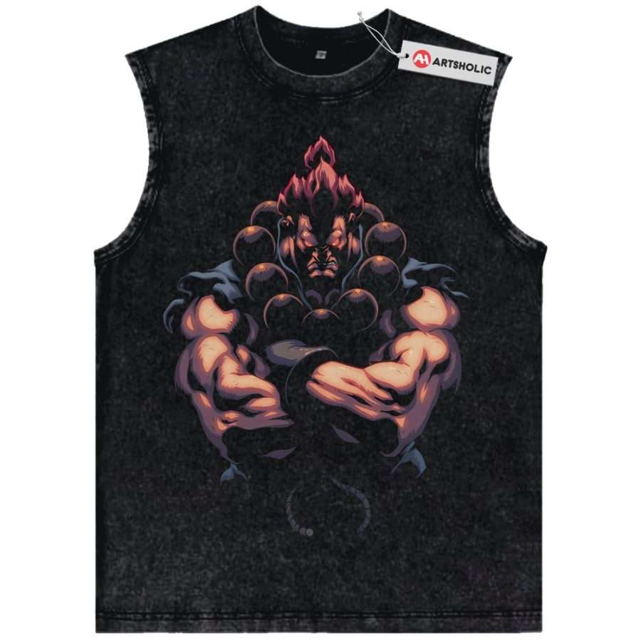 Alternative view of Akuma Tank Top, Street Fighter Tank Top, Game Tank Top, Vintage Tank Top